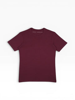 BubiniSegreti AKESHY KUROSAWA T-Shirt in Bordeauxrot mit Rundhalsausschnitt aus weichem, hochwertigem Baumwollstoff