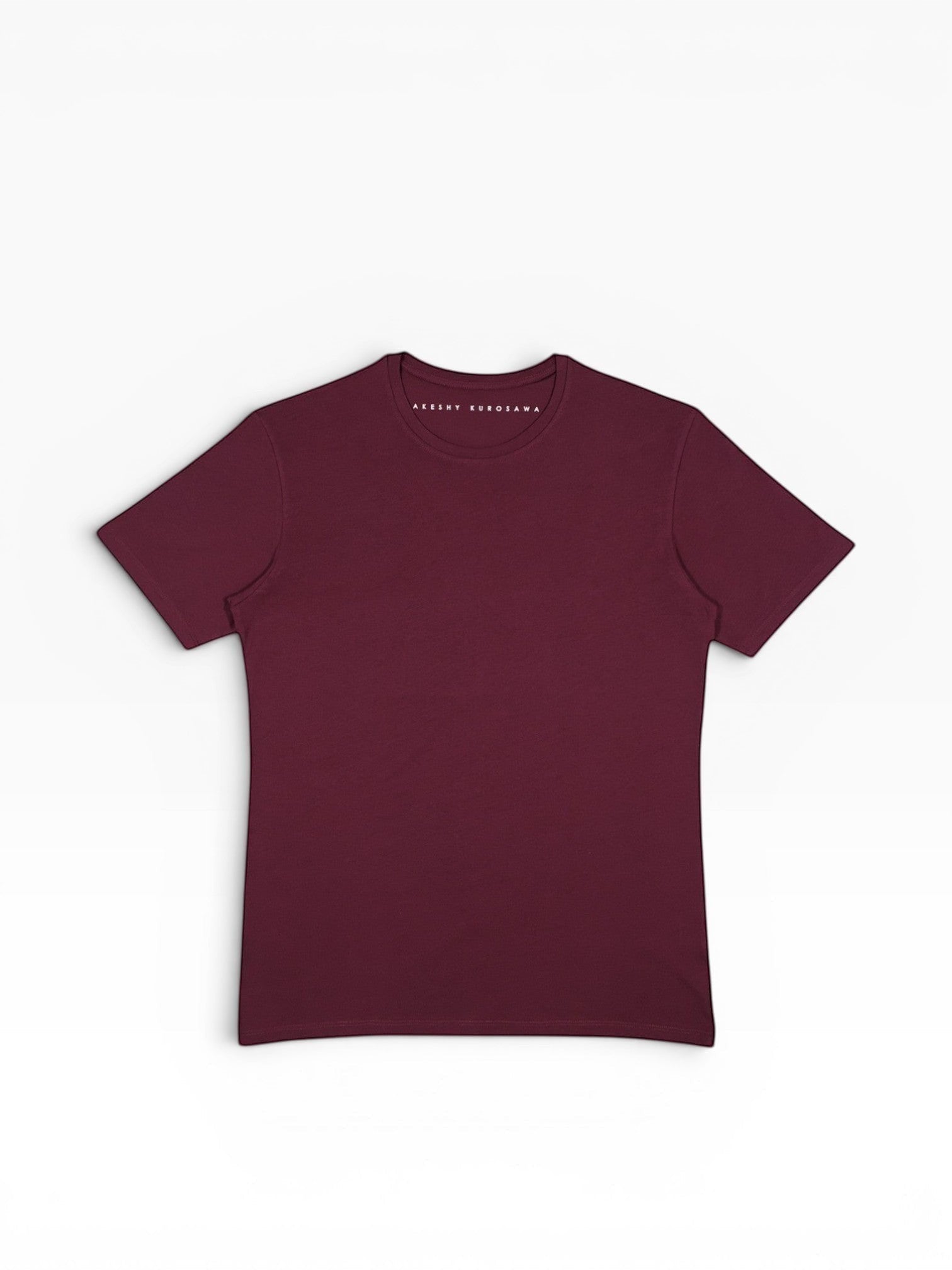 BubiniSegreti AKESHY KUROSAWA T-Shirt in Bordeauxrot mit Rundhalsausschnitt aus weichem, hochwertigem Baumwollstoff