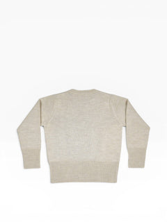BubiniSegreti beiger Strickpullover für Damen mit Rollkragen und breiten Rippbündchen, Rückansicht