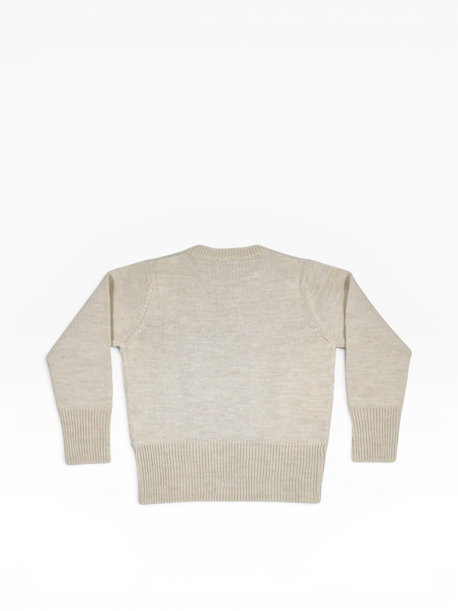 BubiniSegreti beiger Strickpullover für Damen mit Rollkragen und breiten Rippbündchen, Rückansicht