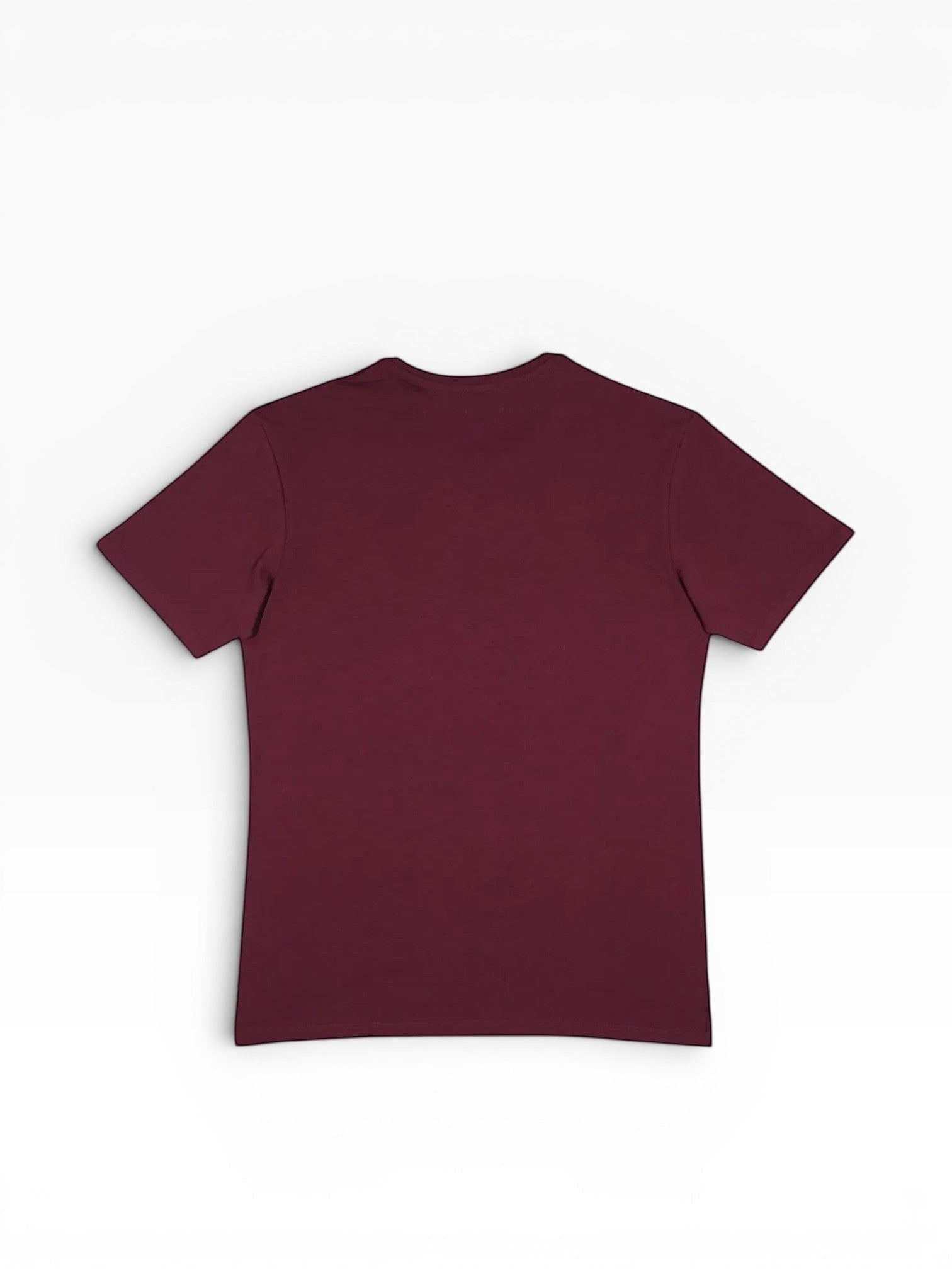 BubiniSegreti Kurzarm T-Shirt in Bordeauxrot mit Rundhalsausschnitt aus weichem, hochwertigem Material