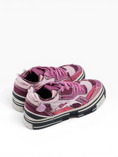 BubiniSegreti Chunky Sneaker in Violett- und Beeren-Tönen mit Mesh-Mix und markanter, mehrschichtiger Sohle