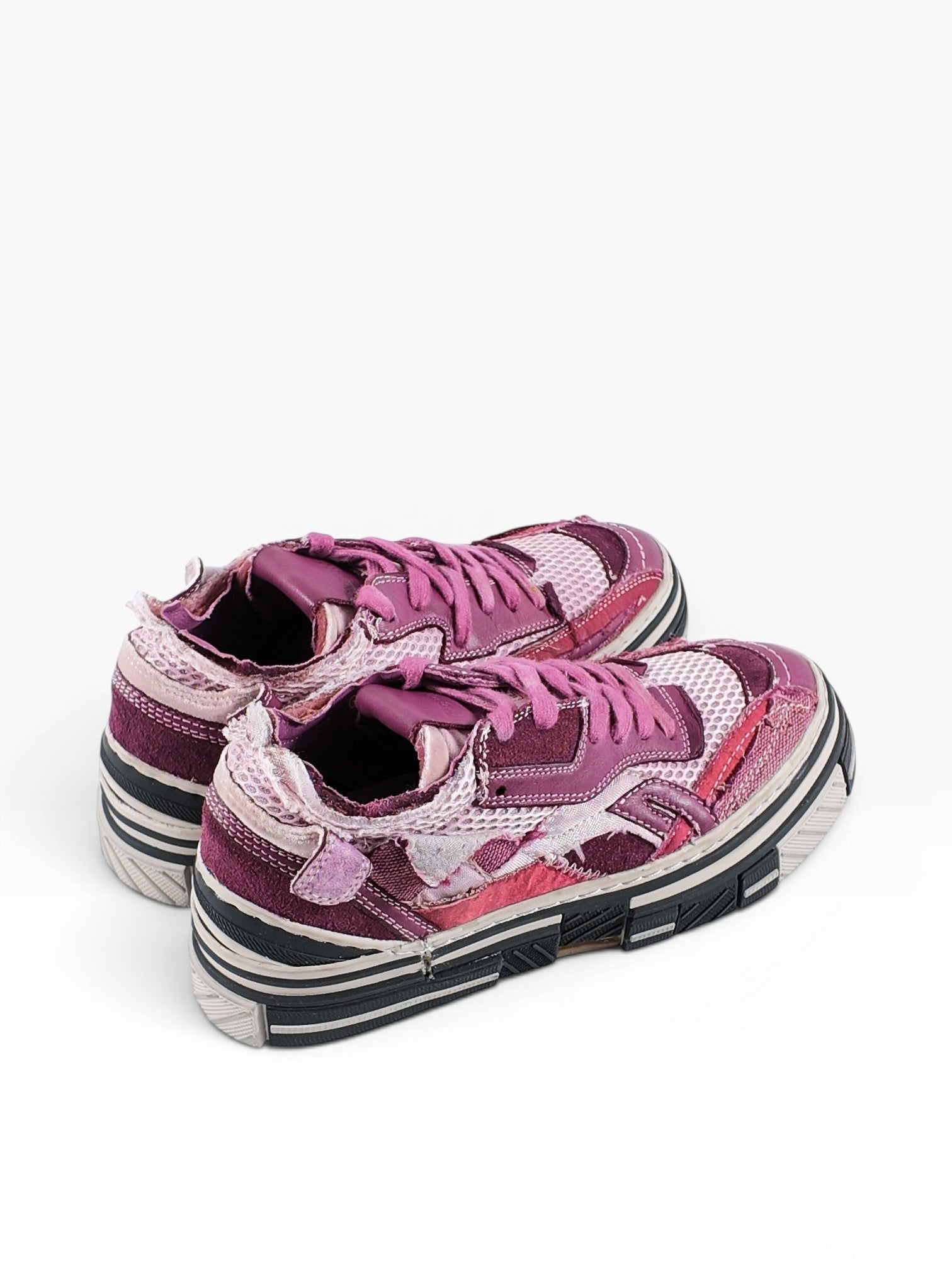 BubiniSegreti Chunky Sneaker in Violett- und Beeren-Tönen mit Mesh-Mix und markanter, mehrschichtiger Sohle