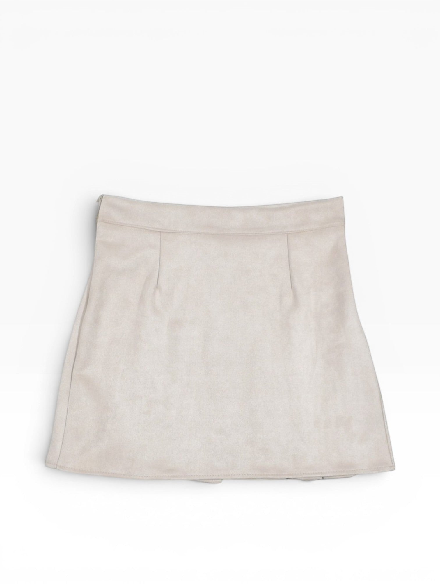 BubiniSegreti GIL SANTUCCI plissierter Minirock in schimmerndem Beige mit Kettenverzierung für elegante Outfits.