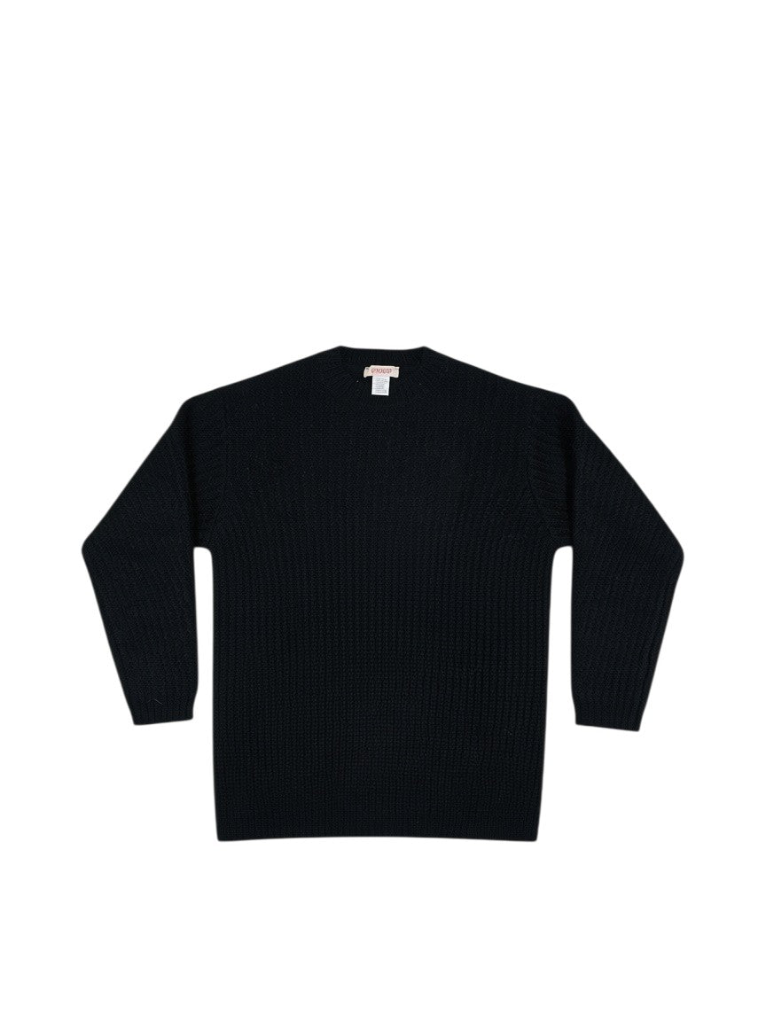 BubiniSegreti Grobstrickpullover in Anthrazit mit Rundhalsausschnitt aus hochwertigem Strickmaterial