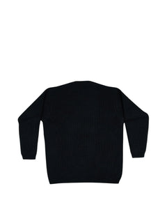 BubiniSegreti Grobstrickpullover in Anthrazit mit Rundhalsausschnitt und strukturierter Strickoptik