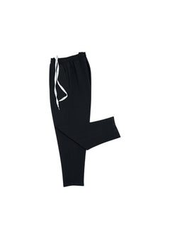 BubiniSegreti schwarze Freizeithose mit elastischem Bund und weißem Kordelzug für einen modernen, bequemen Look.