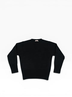 BubiniSegreti schwarzer Strickpullover mit Rundhalsausschnitt und breiten Rippbündchen aus weichem Material