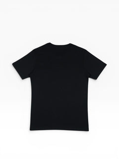 BubiniSegreti schwarzes Takeshy Kurosawa T-Shirt aus weicher Baumwolle mit klassischem Rundhalsausschnitt, Rückansicht