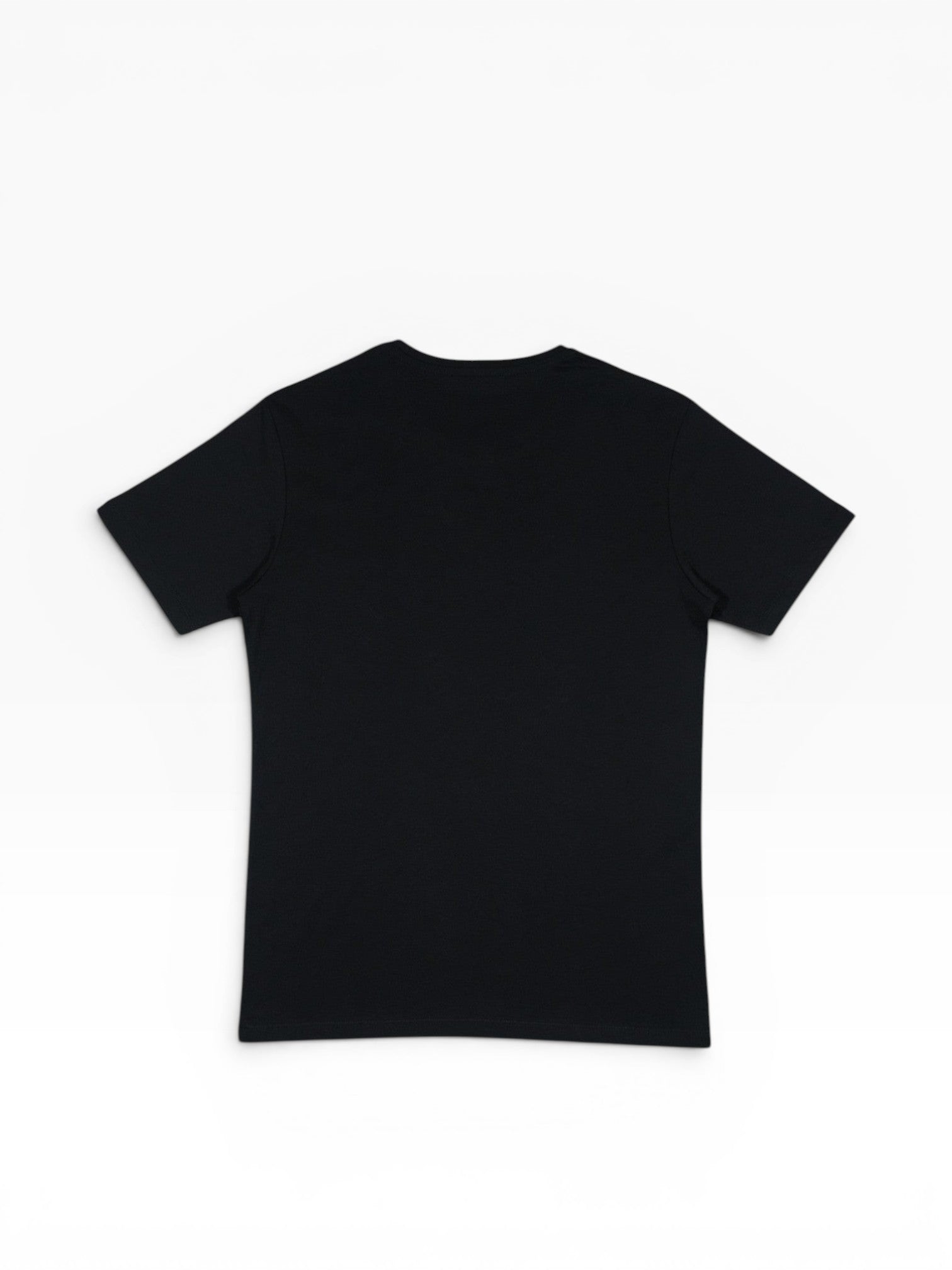 BubiniSegreti schwarzes Takeshy Kurosawa T-Shirt aus weicher Baumwolle mit klassischem Rundhalsausschnitt, Rückansicht