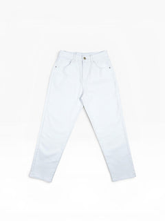 BubiniSegreti weiße Damen Jeanshose mit geradem Bein aus strapazierfähigem Denim, hohe Taille, Sommer-Look
