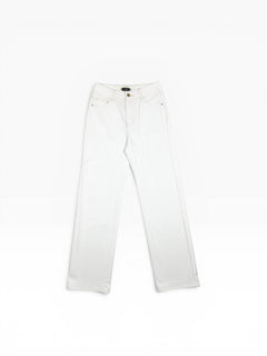 BubiniSegreti Weiße gerade geschnittene Damen Jeanshose aus Denim mit Five-Pocket-Details
