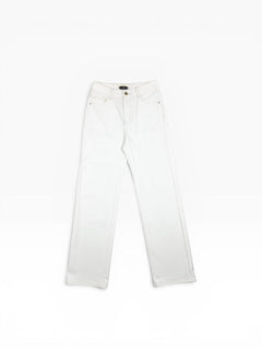 BubiniSegreti Weiße gerade geschnittene Damen Jeanshose aus Denim mit Five-Pocket-Details