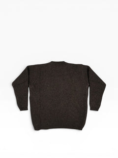 BubiniSegreti Grobstrickpullover in Anthrazit mit Rundhalsausschnitt und strukturierter Strickoptik, Rückansicht
